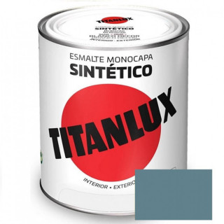 ESMALTE SINTÉTICO. BRILLANTE. INTERIOR Y EXTERIOR. GRIS AZULADO. CAPACIDAD 750ML - TITAN