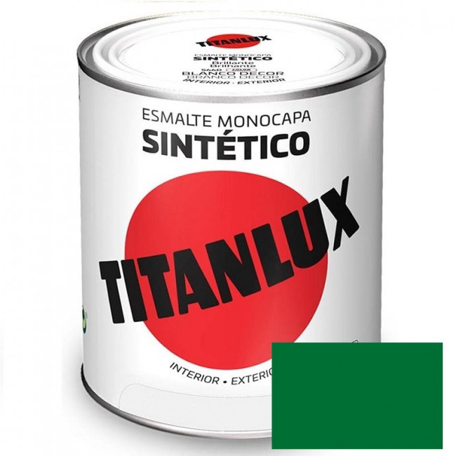 ESMALTE SINTÉTICO MONOCAPA TITANLUX. BRILLANTE. VERDE PRIMAVERA. 750 ML - TITAN