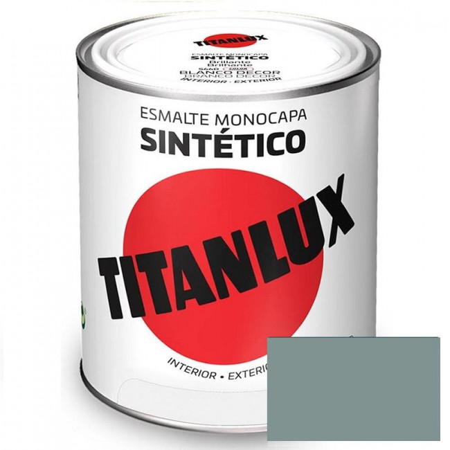 ESMALTE SINTÉTICO GRIS ACERO. MONOCAPA. BRILLANTE. INTERIOR Y EXTERIOR - TITAN