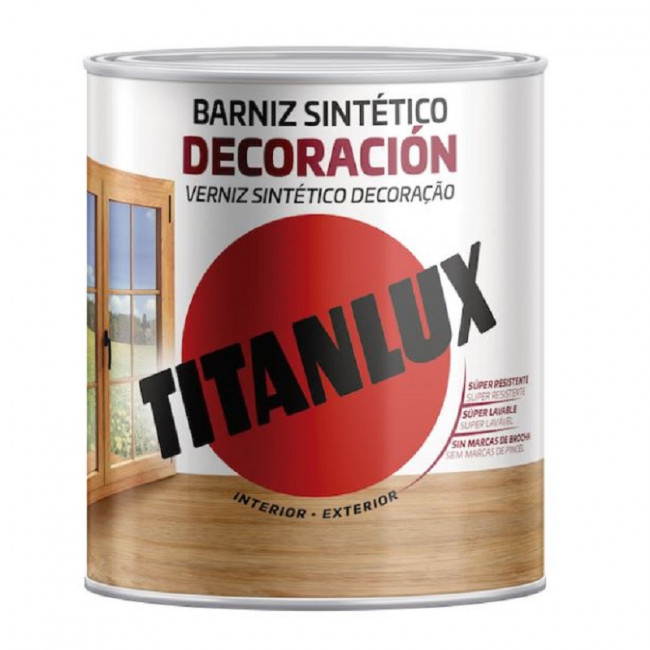 BARNIZ TINTE NOGAL BRILLO TITANLUX 750ml INTERIOR/EXTERIOR M10