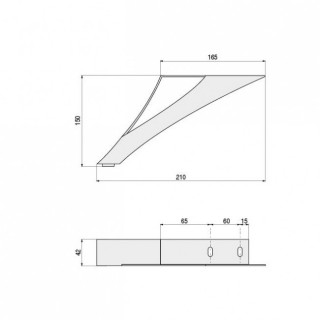 PATA METALICA KEISA H150 CROMO IZQUIERDA 2