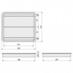 PASACABLE CON TAPA AMORTIGUADOR DOBLE PLATA CON AMORTIGUACION. MEDIDAS 300X215X25mm.