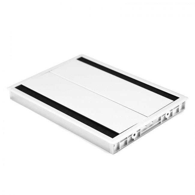 PASACABLE CON TAPA AMORTIGUADOR DOBLE BLANCO CON AMORTIGUACION. MEDIDAS 300X215X25mm.