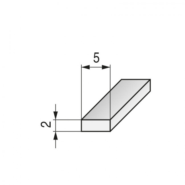 PERFIL EMBUTIR ADHESIVA NAMI 5x2 2,5M PLATA M.  CON ADHESIVO.