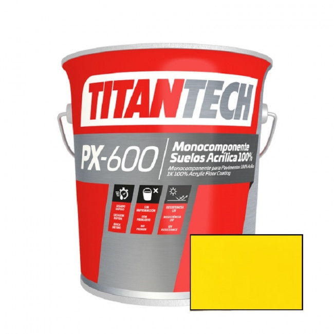 PINTURA SEÑALIZACIÓN VIAL. ACRÍLICA 100%. MONOCOMPONENTE. SEMIMATE. AMARILLO 1021 - TITAN