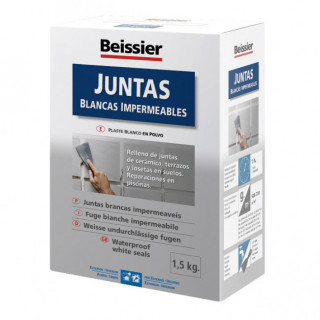 MORTERO DE REJUNTADO CEMENTOSO. BLANCO. IMPERMEABLE. 1,5 KG