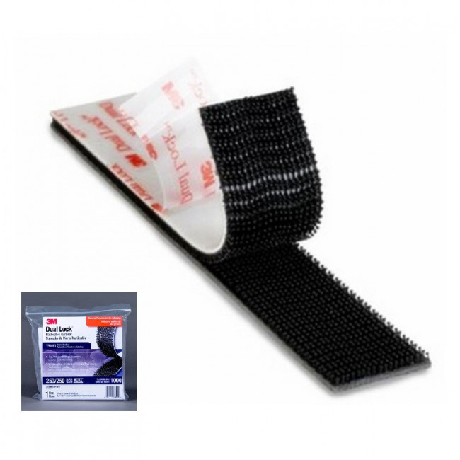 CINTA DUAL LOCK 3M SJ3550CF 25mmX5m NEGRO RESISTENCIA MEDIA