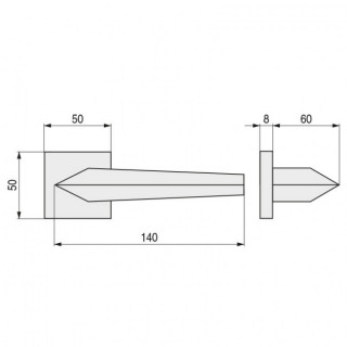 ROSETA CUADRADAS LATON THREE 50X50 CROMO 2