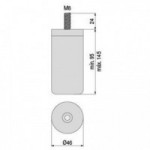 PATA DE PLÁSTICO REGULABLE STORM CON ESPÁRRAGO DE 24MM