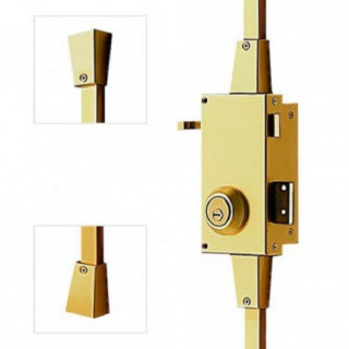 CERRADURA DE SOBREPONER MULTIPUNTO TS30. ACERO. MANO DERECHA. DORADO. ESCUDO ESTS - TESA