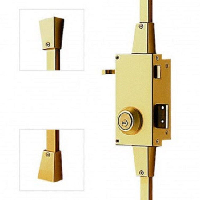 CERRADURA DE SOBREPONER MULTIPUNTO TS30. ACERO. MANO DERECHA. DORADO. ESCUDO ESTS - TESA