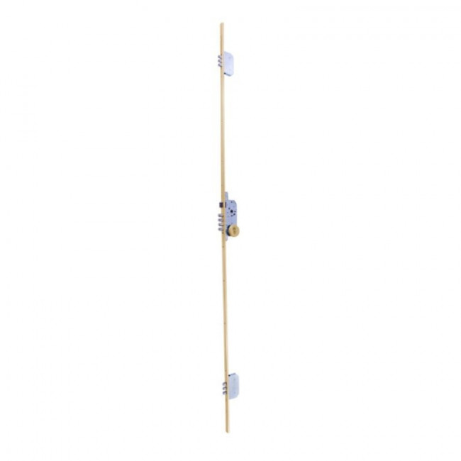 CERRADURA DE SEGURIDAD MULTIPUNTO. 3 BULONES. ACERO NIQUELADO. DORADO. DIÁMETRO 14MM - TESA