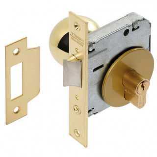 CERRADURA DE EMBUTIR LLAVE-POMO BOLA TESA 3920 LP. EUROPERFIL TE5. LATONADO/BRILLANTE. PUERTAS DE MADERA. HIERRO. DISTAN