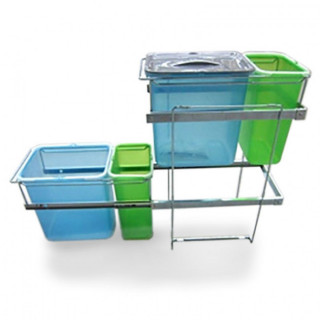 CONJUNTO CUBOS BASURA ECOL TANDEM 2X16L+2X8L