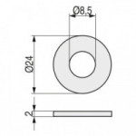 ARANDELA PLASTICO HD NEGRO D8,5X24X2MM POLIETILENO ALTA DENSIDAD