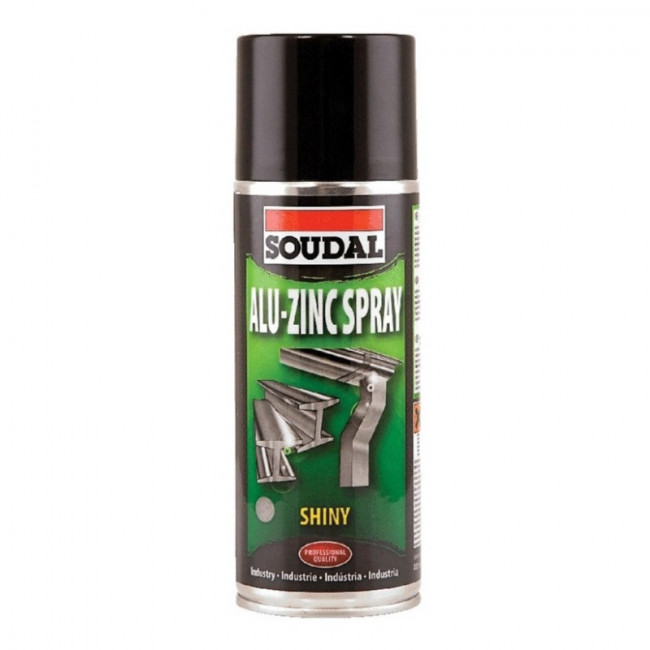 SPRAY ZINCANTE BRILLO ALU-ZINC. BRILLANTE. AEROSOL. PLATA ALUMINIO. SOBRE ÓXIDO - SOUDAL