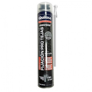 ESPUMA ADHESIVA. POLIURETANO. CON CÁNULA. GRIS. FIJACIÓN DE TEJAS. CAPACIDAD 650ML - QUILOSA