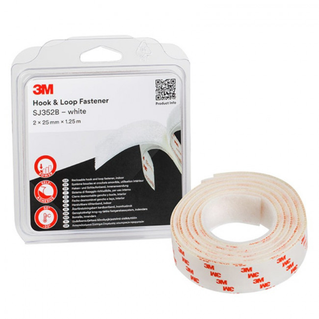 CINTA ADHESIVA DUAL LOCK. CIERRE REPOSICIONABLE. ANCHO 25MM - 3M