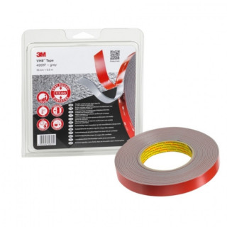 CINTA ADHESIVA DE DOBLE CARA VHB 4991F. ESPUMA/ACRÍLICO DE ALTA DENSIDAD. EN ROLLO. ESPESOR 2,3MM. ANCHO 19MM - 3M