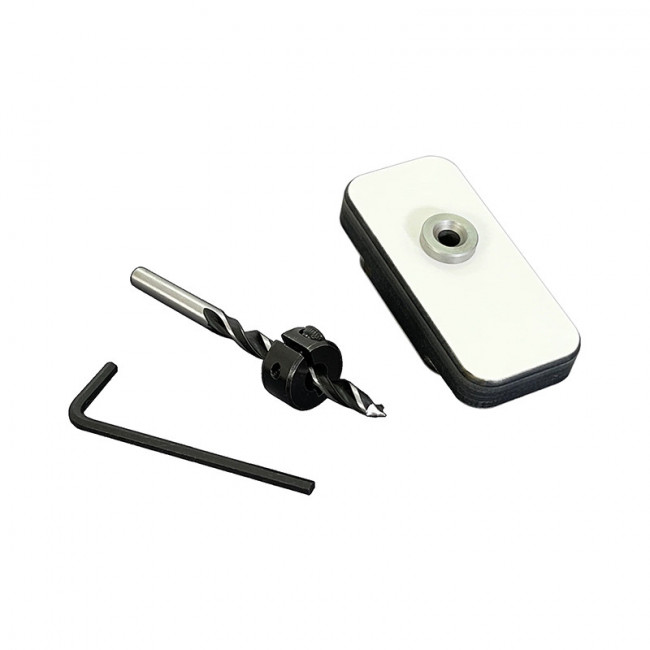 ACCESORIO DE UNIÓN INVISIBLE PEANUT. PARA MECANIZADO. MADERA O METAL LIGERO. PLANTILLA BÁSICA. DIÁMETRO 5MM