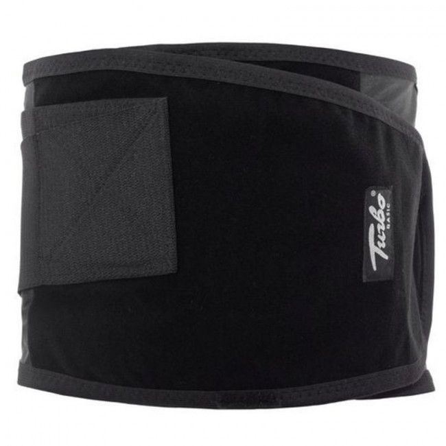 FAJA LUMBAR DE SOPORTE BASIC. CIERRE REGULABLE. VARILLAS FLEXIBLES. NEGRO. SOBRE LA ROPA