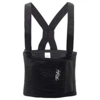 FAJA LUMBAR CON TIRANTES. CIERRE REGULABLE. VARILLAS DORSALES. NEGRO. TALLA ÚNICA. ENCIMA DE LA ROPA