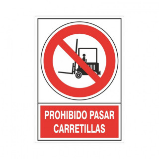 SEÑAL 537 PLASTICO 345x245"PROH.P/CARRETIL" PROHIBIDO PASAR CARRRETILLAS