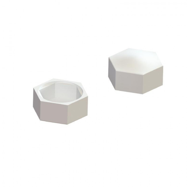 TAPÓN PLANO. BLANCO. PLÁSTICO O NYLON. ROSCA M6. PRISMÁTICA HEXAGONAL