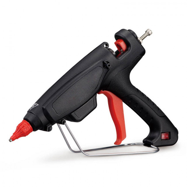 PISTOLA DE COLA TERMOFUSIBLE. 180W. CARCASA DE PLÁSTICO. BOQUILLA CÓNICA. SOPORTE METÁLICO ABATIBLE - CLAVEX