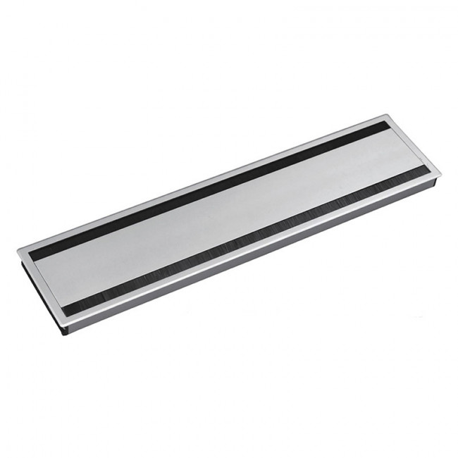 PASACABLE DOBLE CON TAPA REVERSIBLE KEISI. ALUMINIO ANODIZADO. PARA EMBUTIR. MESAS DE ESCRITORIO