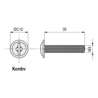 TORNILLO TIRADOR. HIERRO. NEGRO. M4 2