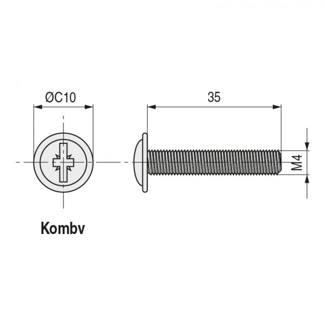 TORNILLO TIRADOR. HIERRO. NEGRO. M4