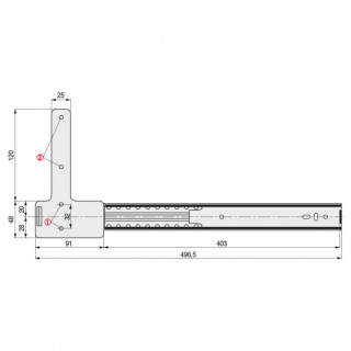 GUIA PUERTA OCULTA TV FLITER 500mm ZINCADO 2