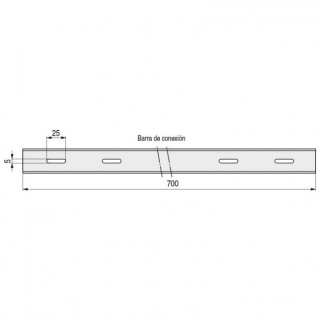 BARRA UNION FLITER 700 PARA GUIA OCULTA ZINCADO (+ 4 TORNILLOS M4X6 INCLUIDOS) 2