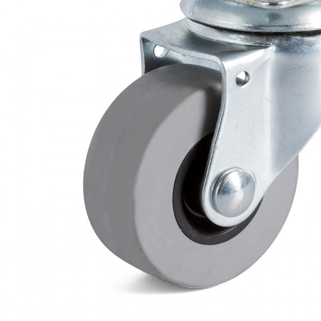 RUEDA GIRATORIA CON PLACA. ACERO ESTAMPADO. ZINCADO. DIÁMETRO 40MM. CAPACIDAD 20KG - Q&Q