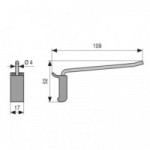 ENGANCHE COLGADOR RECTO. ALUMINIO + HIERRO. PLATA MATE + CROMO. LONGITUD 109MM. PANEL RANURADO. ESPESOR 18MM - ZOBAL