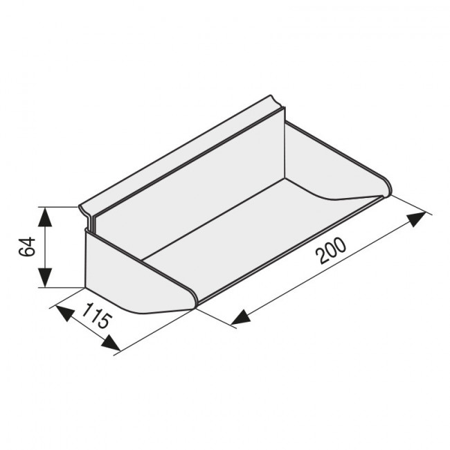 BANDEJA PORTAOBJETOS A115 L200 PLATA MAT