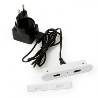 MÓDULO DE CONEXIÓN KALOA 2XUSB-A. 2 USB-A. TERMOPLÁSTICO. BLANCO. DRIVER INCLUIDO 2