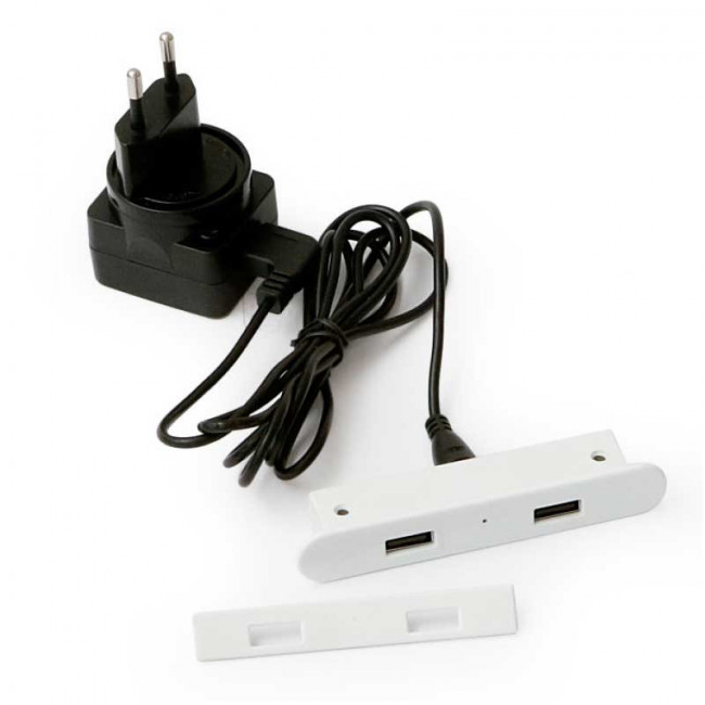 MÓDULO DE CONEXIÓN KALOA 2XUSB-A. 2 USB-A. TERMOPLÁSTICO. BLANCO. DRIVER INCLUIDO
