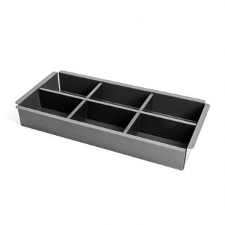 CESTA DE METAL PARA BASTIDOR OPTIMA. ACERO. GRAFITO. FONDO 410MM. ENCAJE MEDIANTE CUATRO GANCHOS. ALTURA 56,5MM