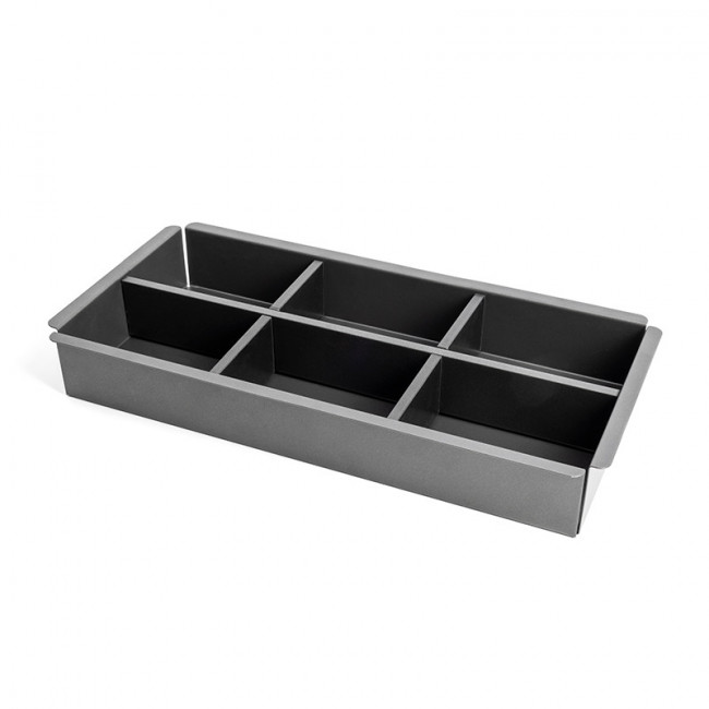 CESTA DE METAL PARA BASTIDOR OPTIMA. ACERO. GRAFITO. FONDO 410MM. ENCAJE MEDIANTE CUATRO GANCHOS. ALTURA 56,5MM