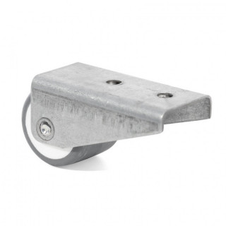 RUEDA FIJA ANUI ARO DE GOMA GRIS d24 H26 SOPORTE DE PALA LARGA ZINCADO. 2