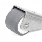 RUEDA FIJA ANUI ARO DE GOMA GRIS d24 H26 SOPORTE DE PALA LARGA ZINCADO.