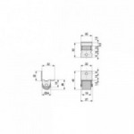 RUEDA FIJA KETY A/NYLON d16 H19 P/NIDO C/SOPORTE ACERO ZINCADO, FORMA ESCUADRA.