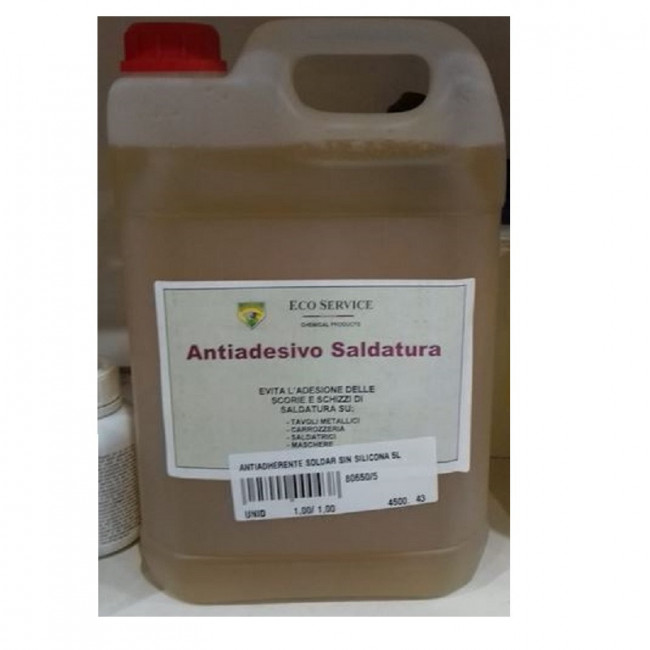 ANTIADHERENTE PARA SOLDADURA. SIN SILICONAS. LÍQUIDO. CAPACIDAD 5L. MEJORA ESTABILIDAD ARCO. NO ENSUCIA - ECOSERVICE