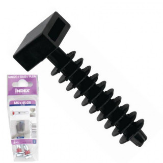 TACO BRIDA DE NYLON. POLIAMIDA 6.6. NEGRO. COMPATIBILIDAD M6. DIÁMETRO PERFORACIÓN 8MM - INDEX