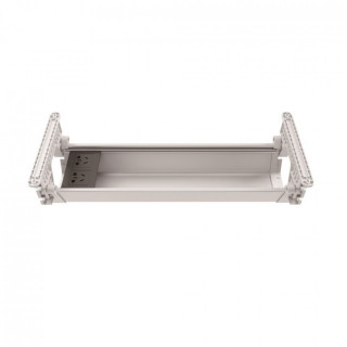 PASACABLE HORIZONTAL. PLÁSTICO ABS. BAJO ENCIMERA. BLANCO. 4 TORNILLOS