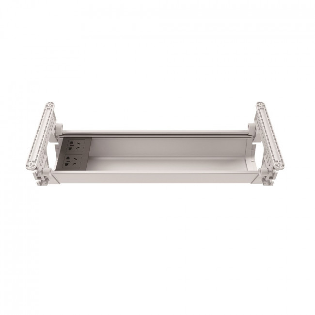 PASACABLE HORIZONTAL. PLÁSTICO ABS. BAJO ENCIMERA. BLANCO. 4 TORNILLOS