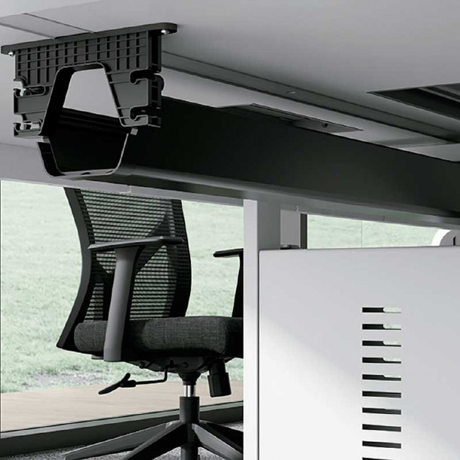 PASACABLE HORIZONTAL. PLÁSTICO ABS. BAJO ENCIMERA. BLANCO. 4 TORNILLOS