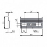 PLACA METÁLICA DE FIJACIÓN APC6. ACERO GALVANIZADO. ZINCADO. LARGO 60MM - ITALIANA FERRAMENTA